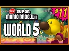 New Super Mario Bros. Wii (100%) - Part 11 - World 5 (5-1, 5-2 & 5-Tower) (All Star Coins) [HD]